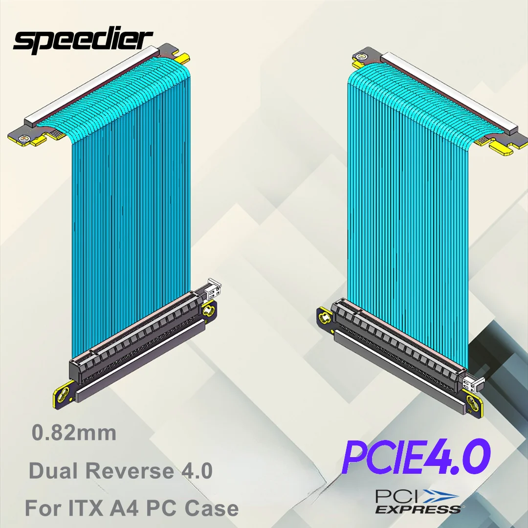 Itx Gpu Riser Pcie 4.0 16X - Двойной обратный кабель Pci-e 4.0 Riser