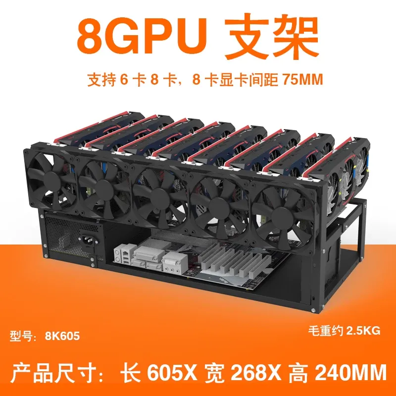 Подставка для видеокарт JMZ, о – обзор и цена Gpu Mining Rig Frame 8 Gpu