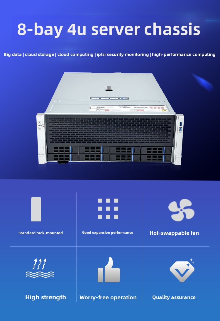 8-дисковый 4U стоечный сервер  – обзор и цена Server Gpu Chassis 4U