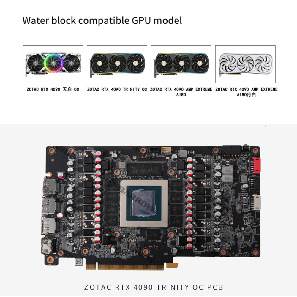 Водяной блок BARROW для ZOTAC  – обзор и цена Rtx 4090 Water Block